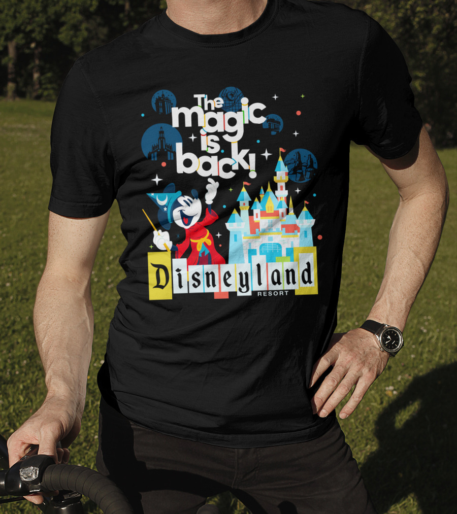 The Magic Is Back Disneyland Resort Mickey Mouse Castle Magic Kingdom T-Shirt