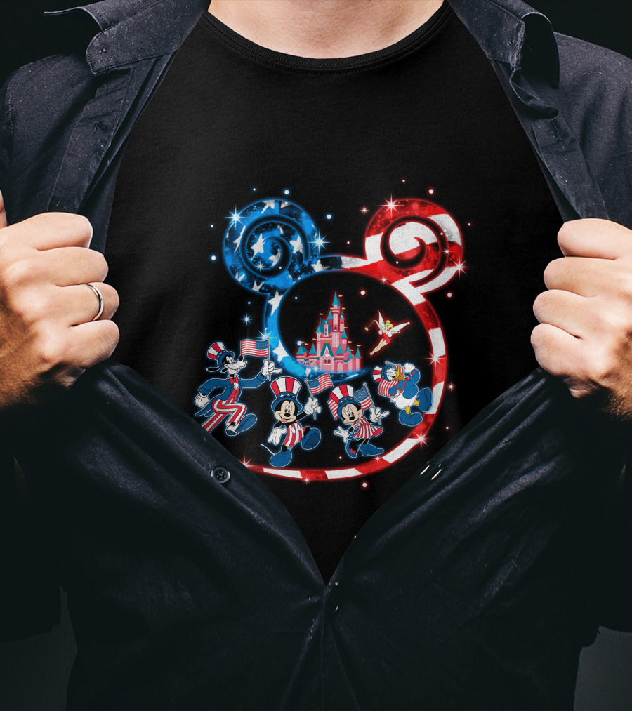Mickey And Friends Patriotic Independence Day Celebration Disney Us 2 T-Shirt