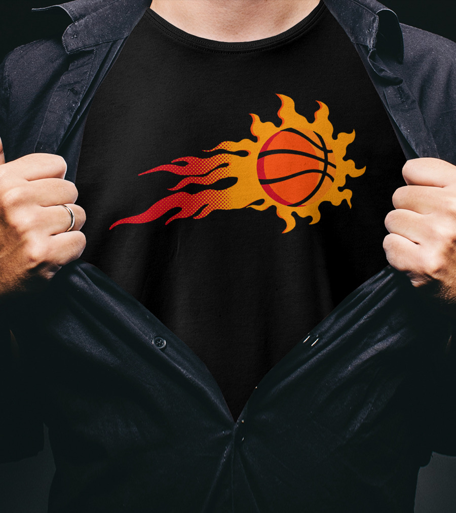 Style 11 Flaming Basketball T-Shirt