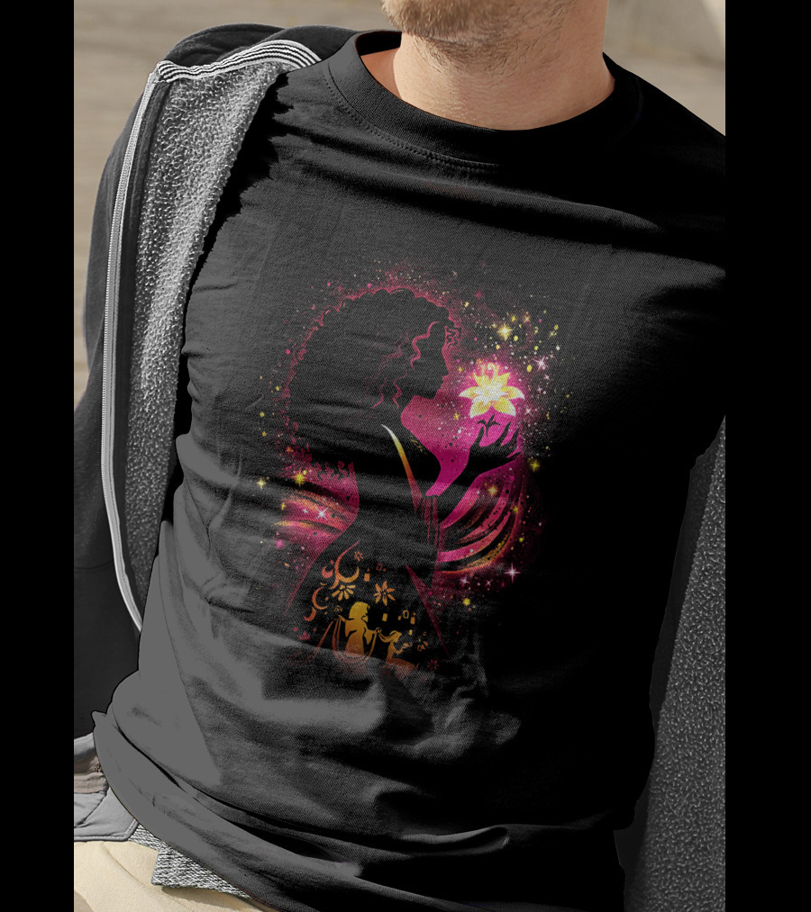 Gothel Enchanted Flower Silhouette Magic Glow T-Shirt