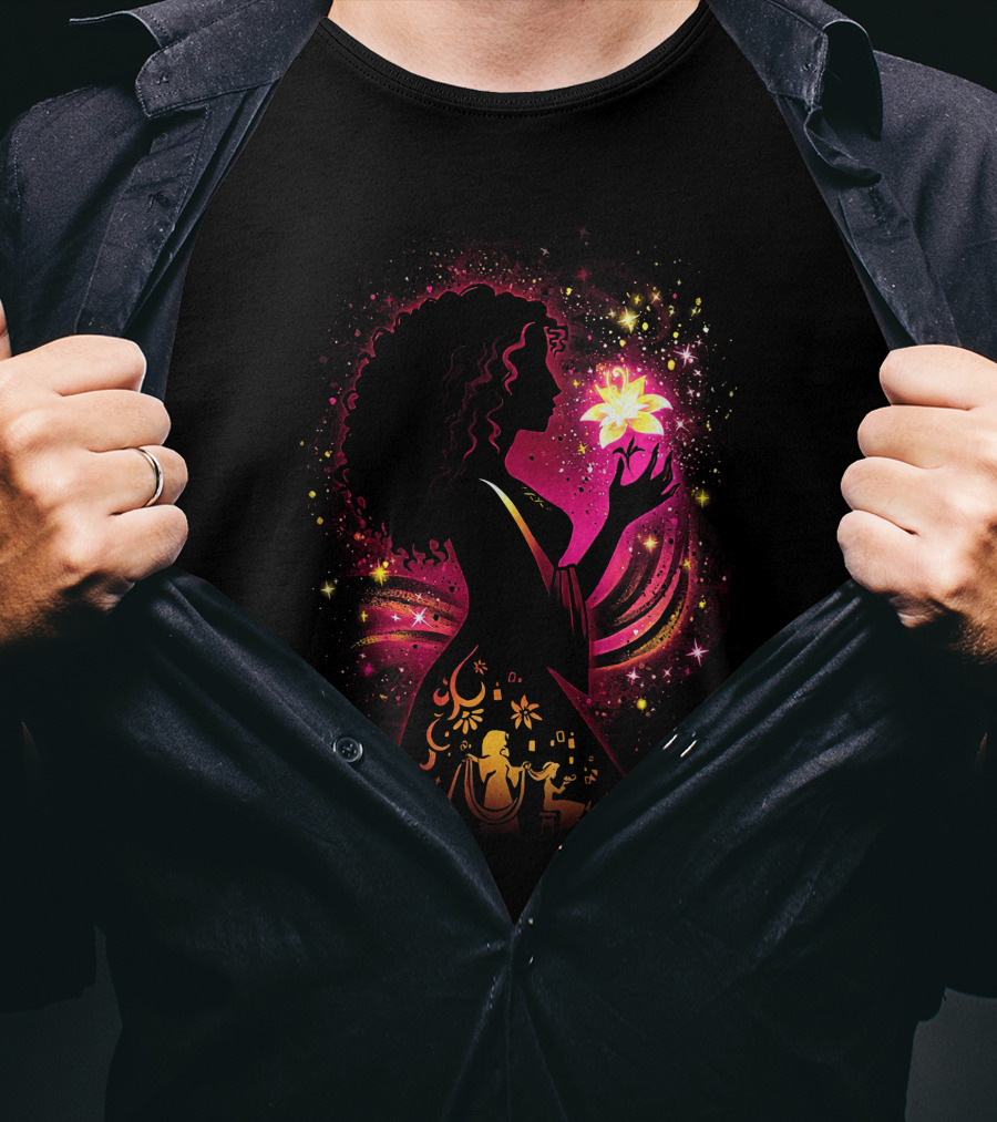Gothel Enchanted Flower Silhouette Magic Glow T-Shirt
