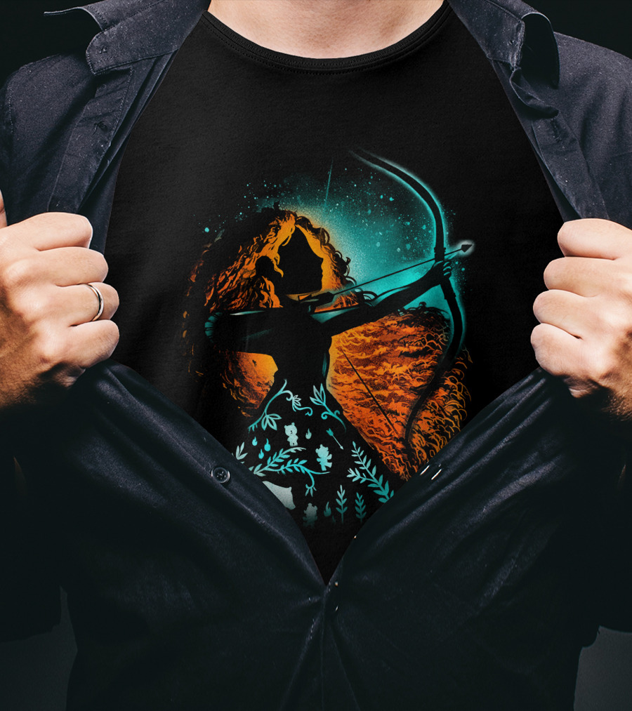 Brave Merida Silhouette With Bow And Arrow T-Shirt