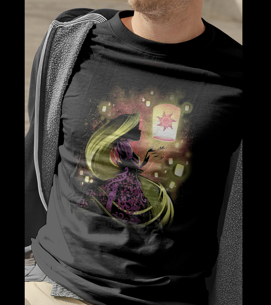 Rapunzel Lanterns And Golden Hair With Sun T-Shirt