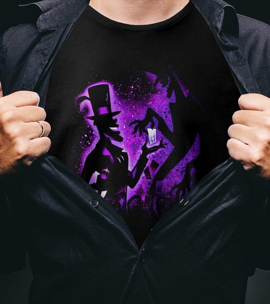 Dr. Facilier Shadow Silhouette Purple Magic Card Tarot T-Shirt