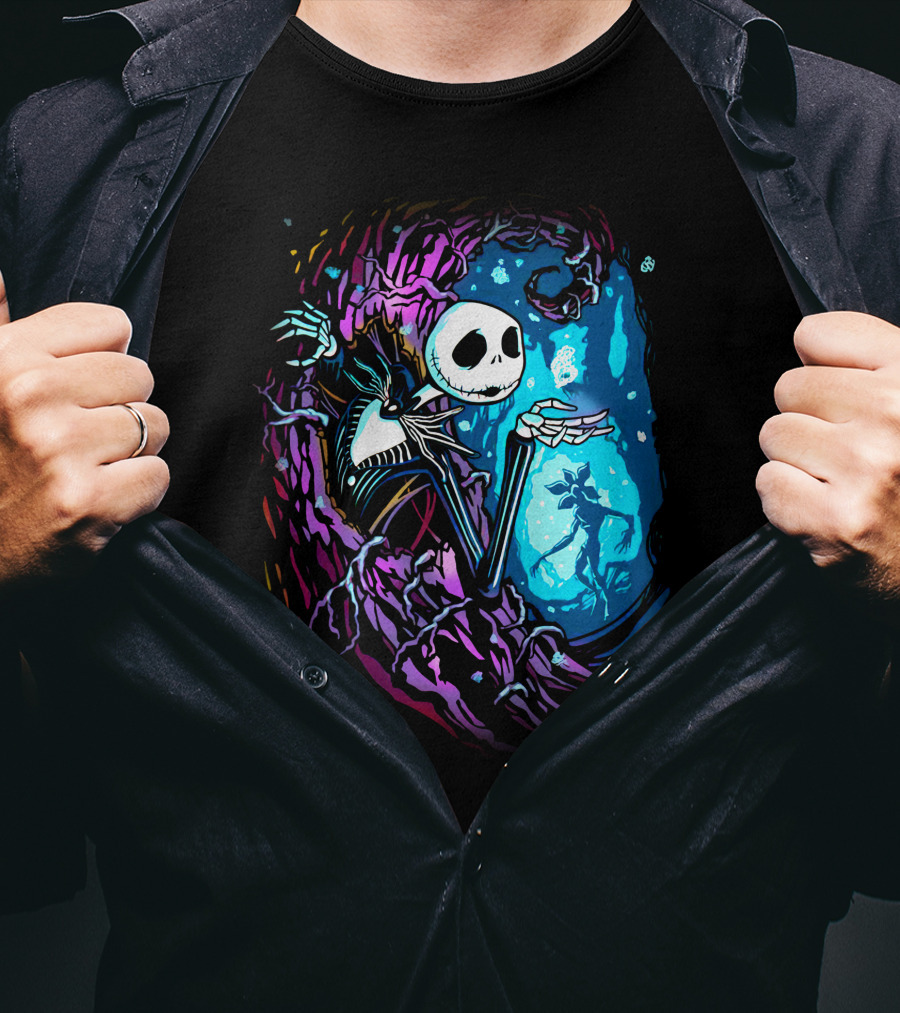 Jack Skellington Night Sky Fantasy Scene T-Shirt