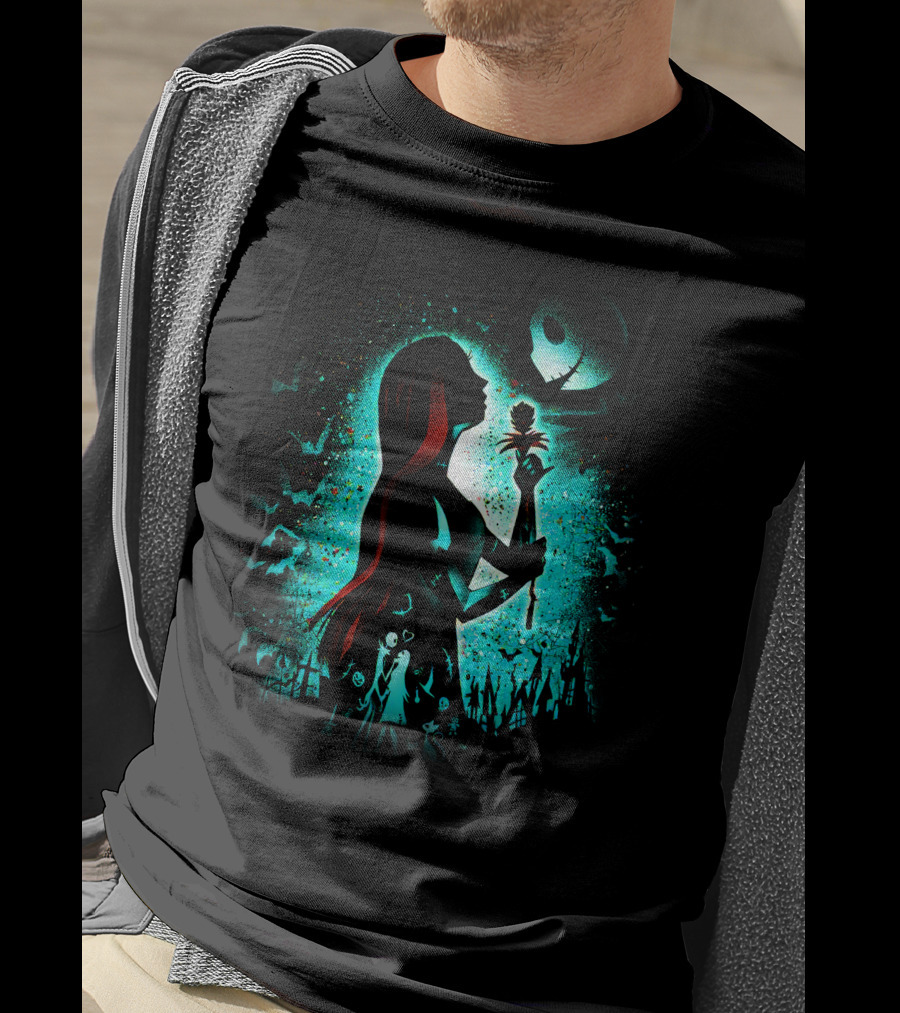 Sally The Nightmare Before Christmas Jack Silhouette Scene T-Shirt