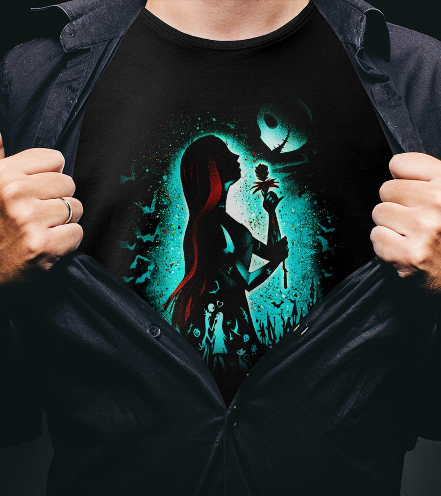 Sally The Nightmare Before Christmas Jack Silhouette Scene T-Shirt