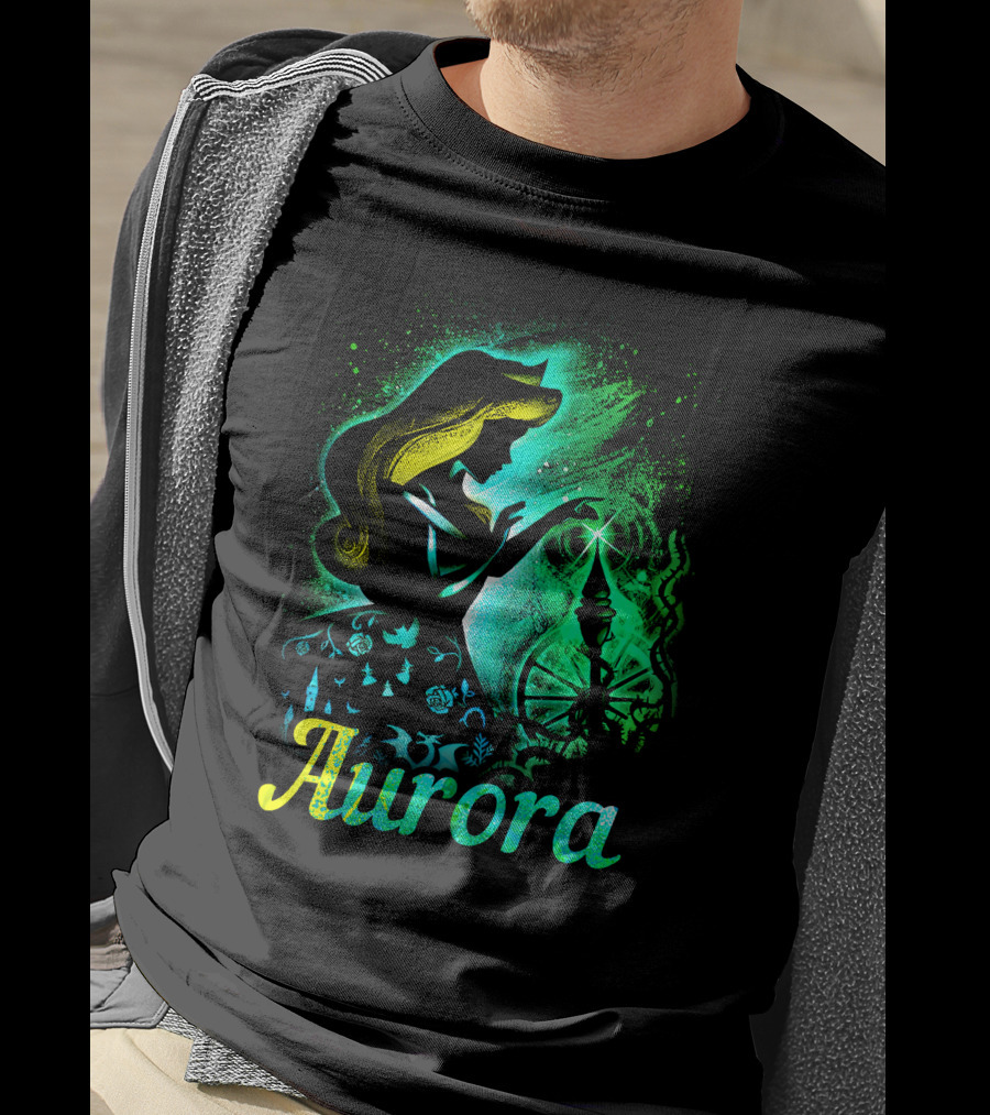 Aurora Enchanted Princess Silhouette With Magic Spindle T-Shirt