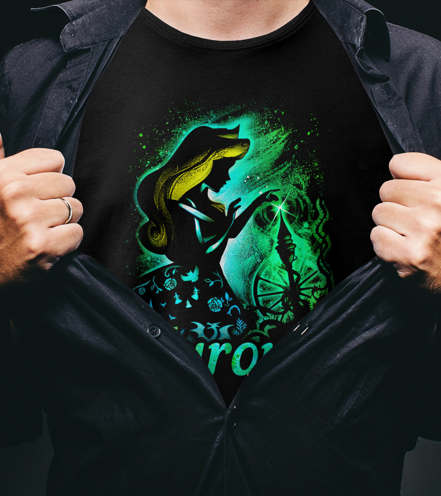 Aurora Enchanted Princess Silhouette With Magic Spindle T-Shirt