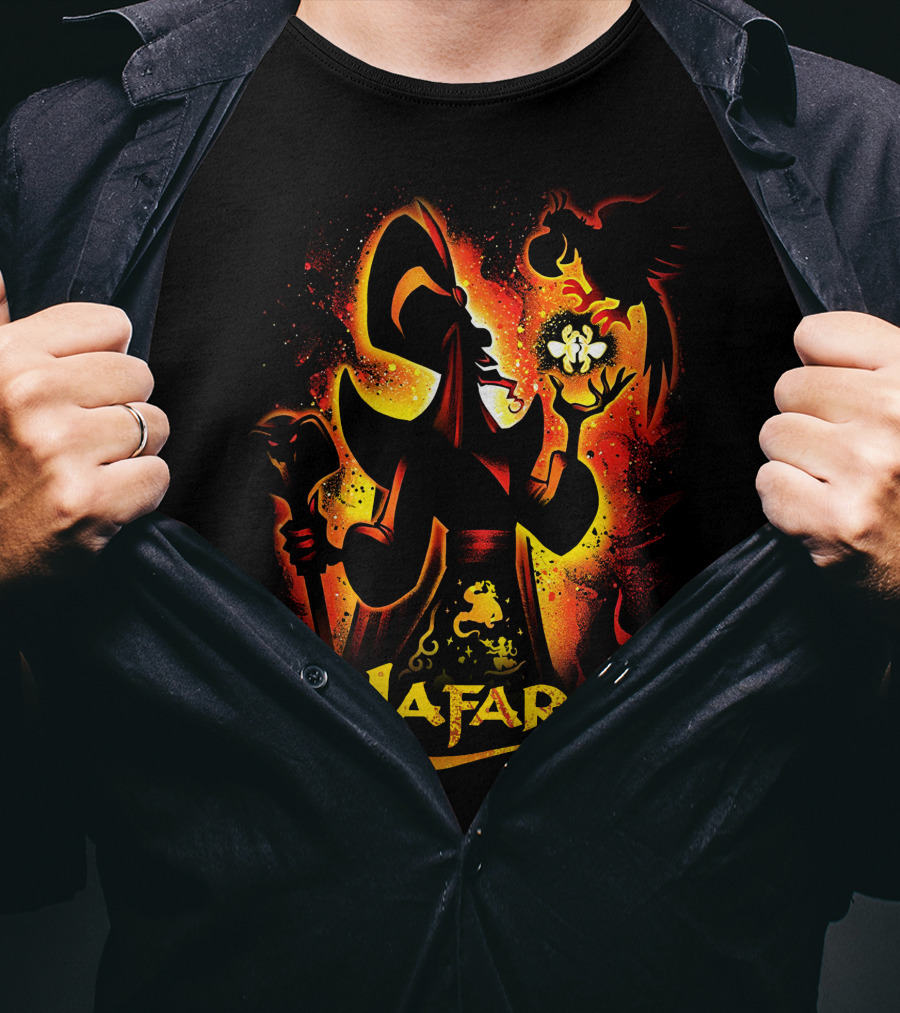 Jafar And Iago With Genie Lamp Silhouette T-Shirt