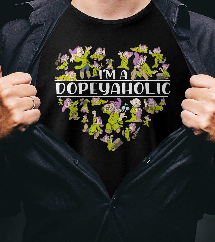 I'm A Dopeyaholic Heart Collage Snow White Character Collection T-Shirt