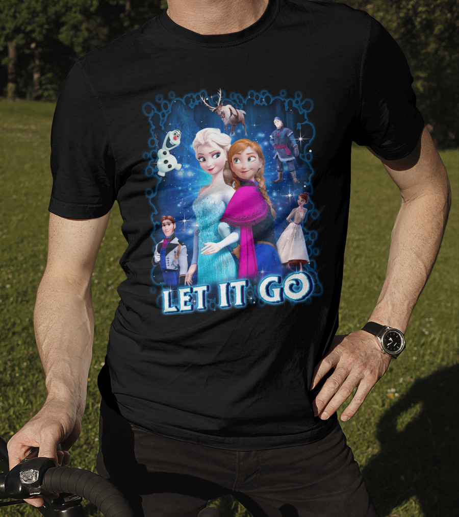 Frozen Let It Go Elsa Anna Olaf Kristoff Sven Disney Characters T-Shirt