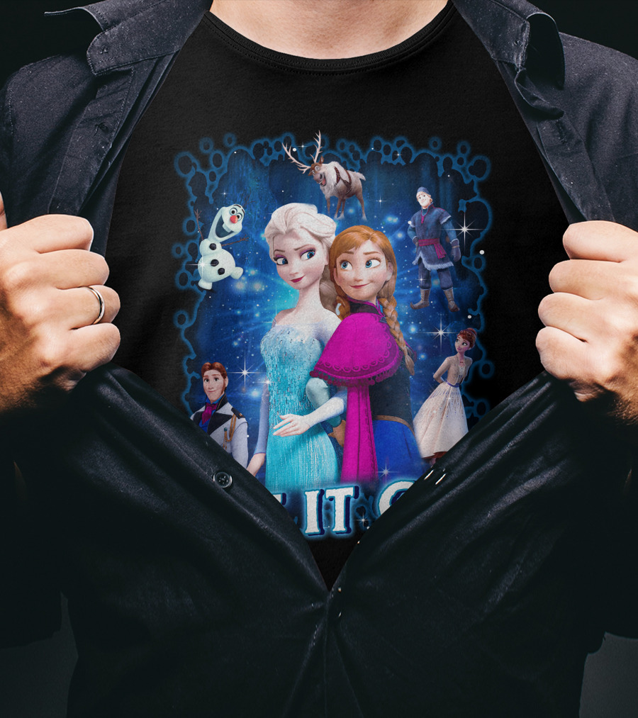 Frozen Let It Go Elsa Anna Olaf Kristoff Sven Disney Characters T-Shirt