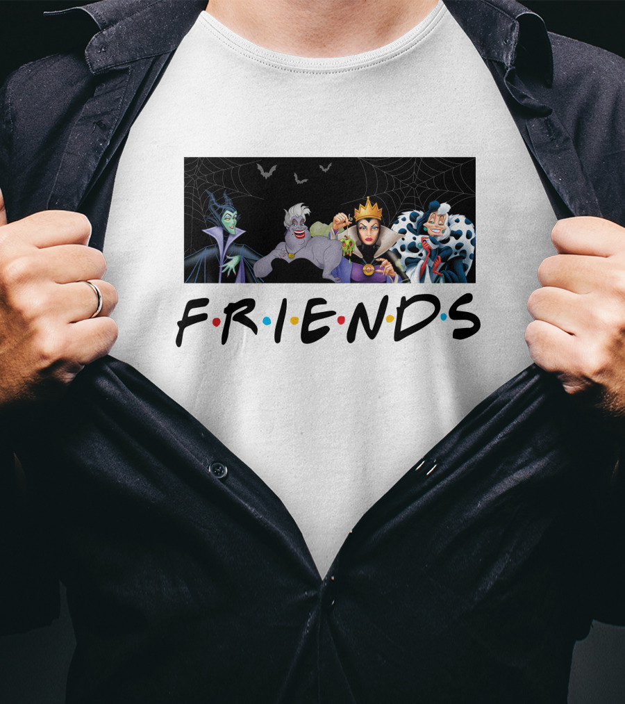 Friends Inspired Disney Villains Characters Group T-Shirt