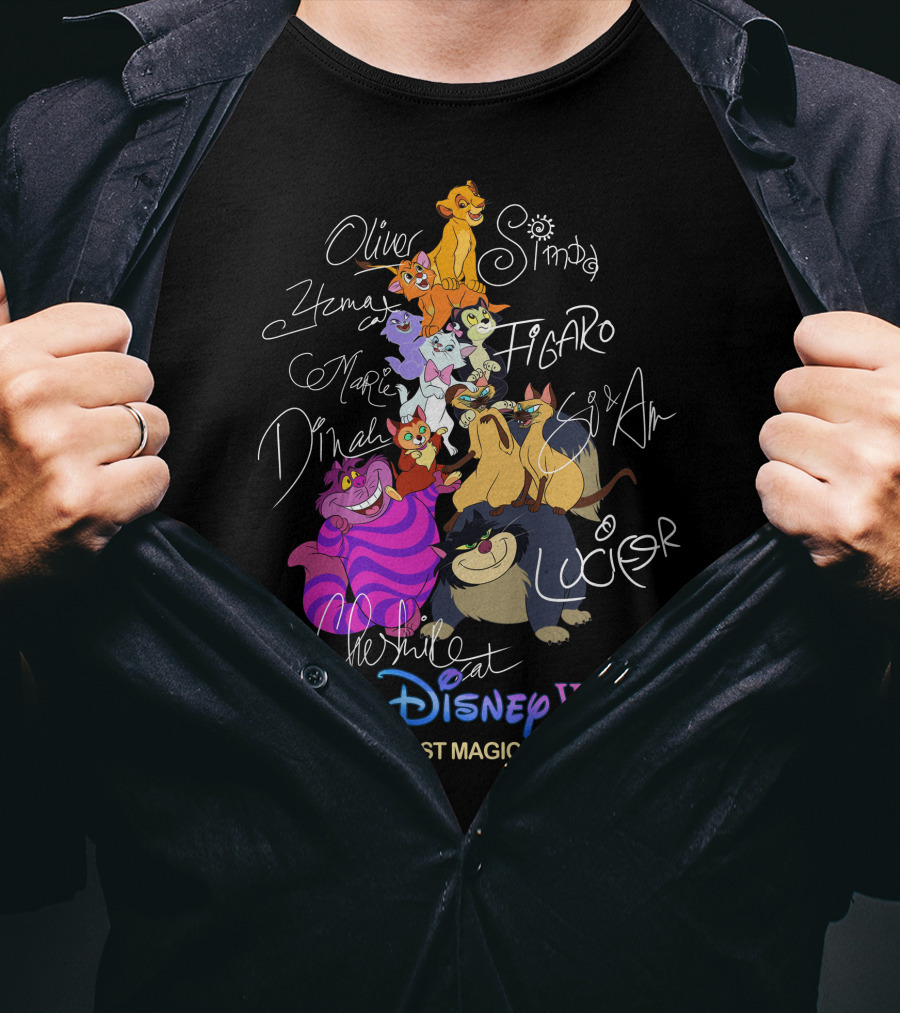 Oliver Simba Marie Figaro Cheshire Cat Disney World Magical Celebration T-Shirt
