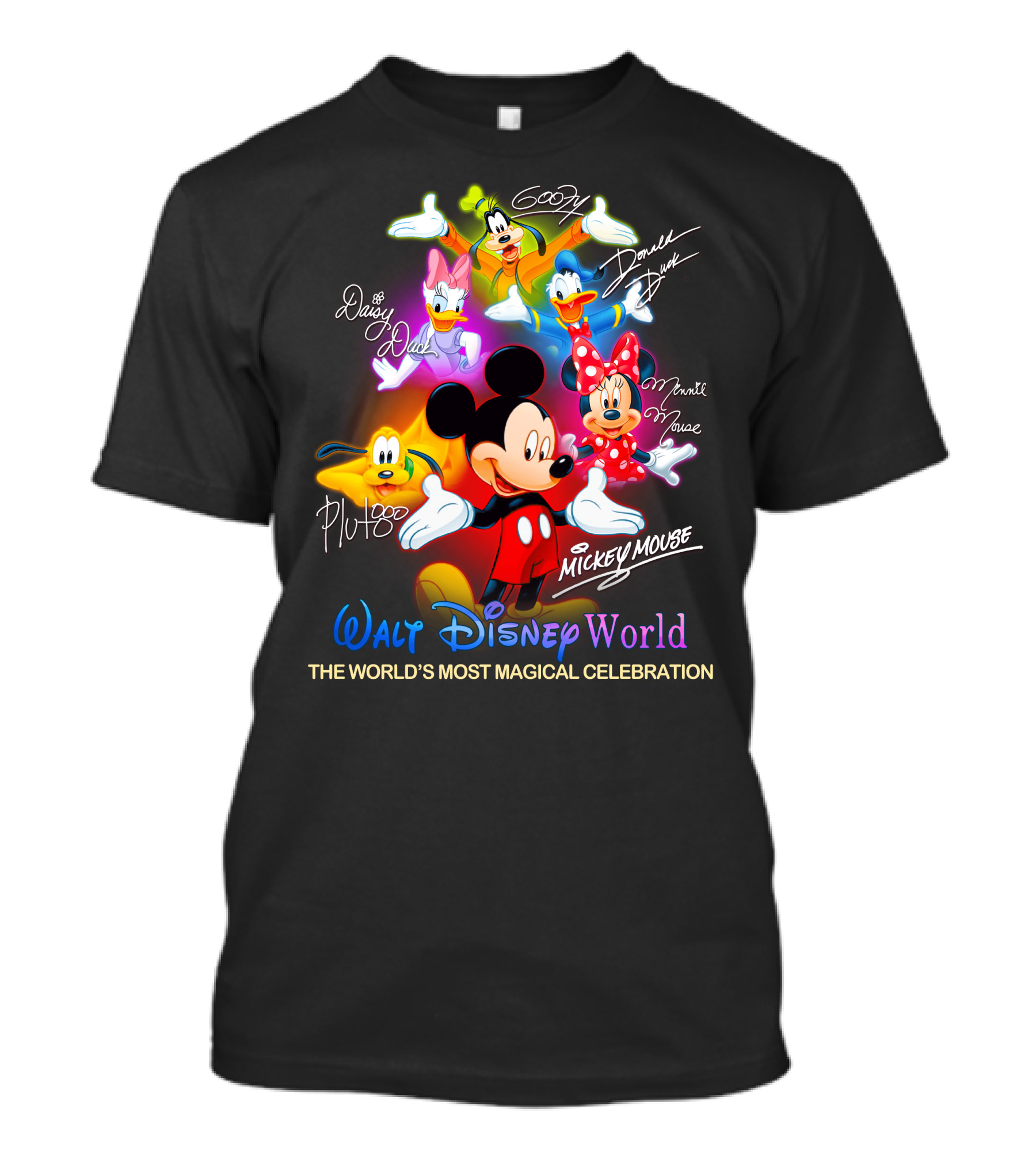 Walt Disney World Mickey Mouse Minnie Mouse Donald Duck Daisy Duck Goofy Pluto The World's Most Magical Celebration T-Shirt