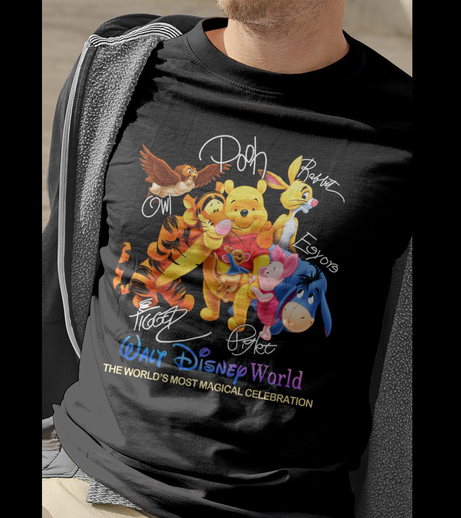 Walt Disney World Pooh Tigger Piglet Eeyore Rabbit Owl The World's Most Magical Celebration T-Shirt