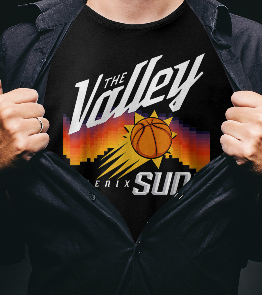 The Valley Phoenix Suns Basketball Logo Vintage Style T-Shirt