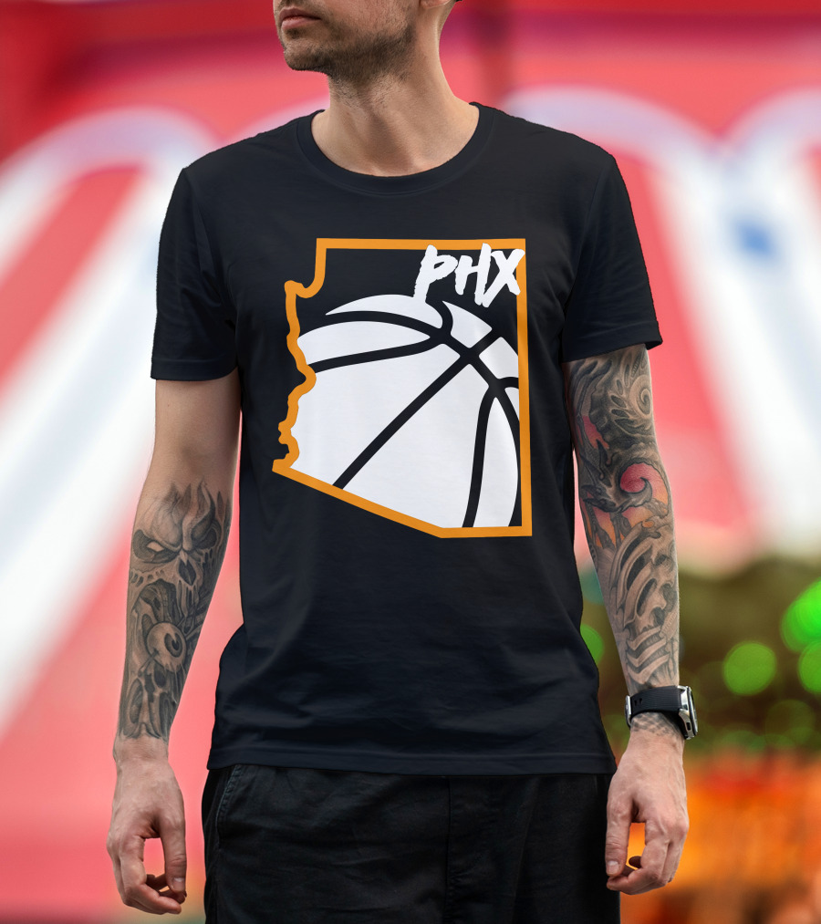 Phx Basketball Arizona Outline Style T-Shirt