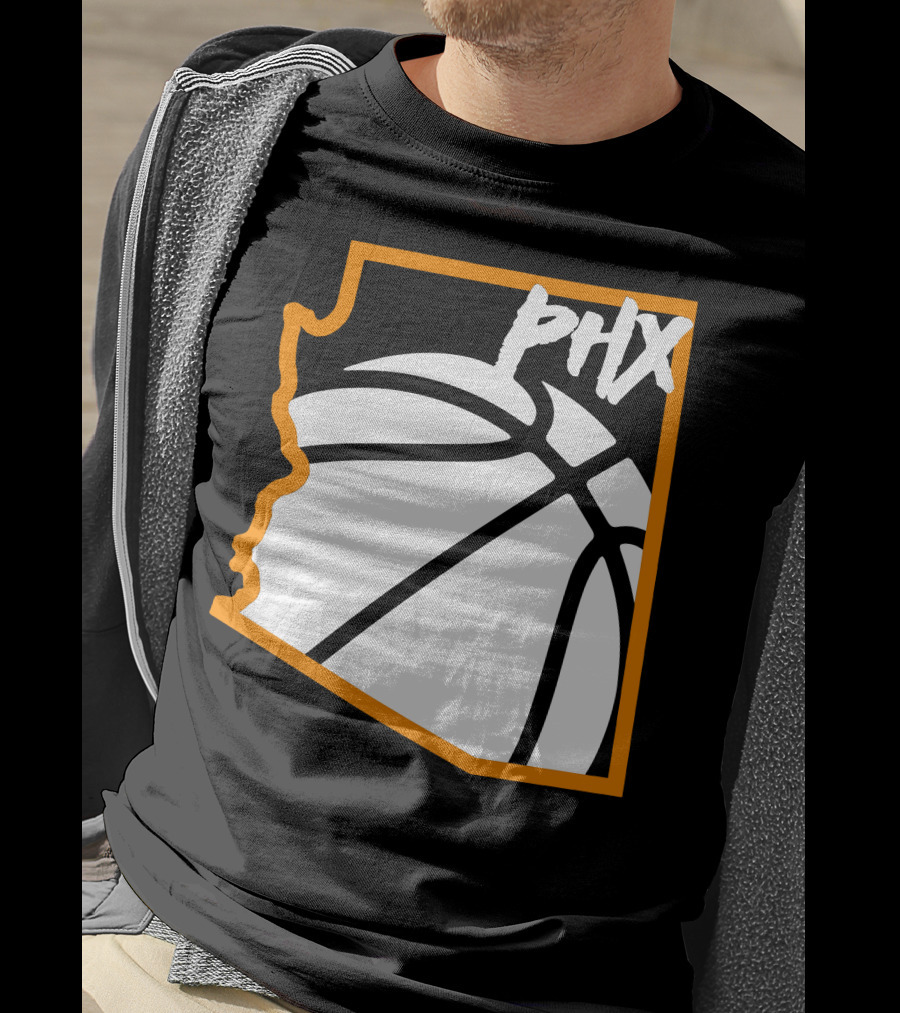 Phx Basketball Arizona Outline Style T-Shirt