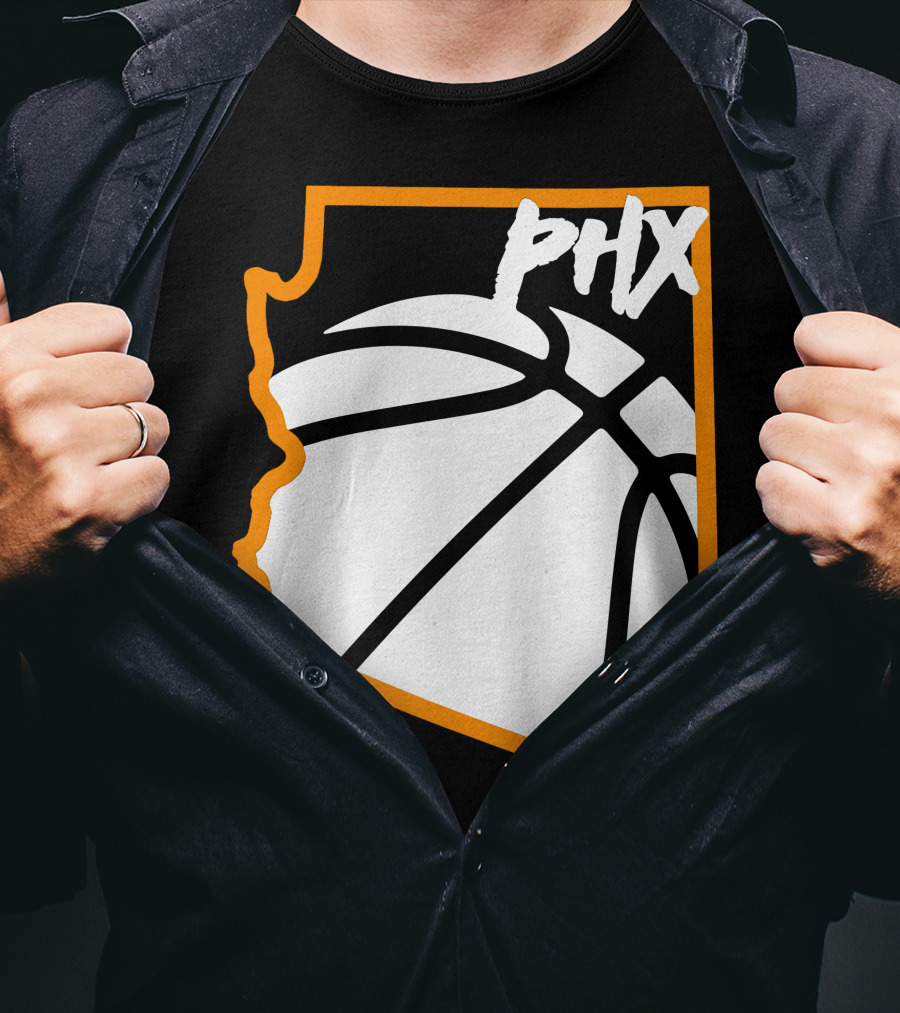 Phx Basketball Arizona Outline Style T-Shirt