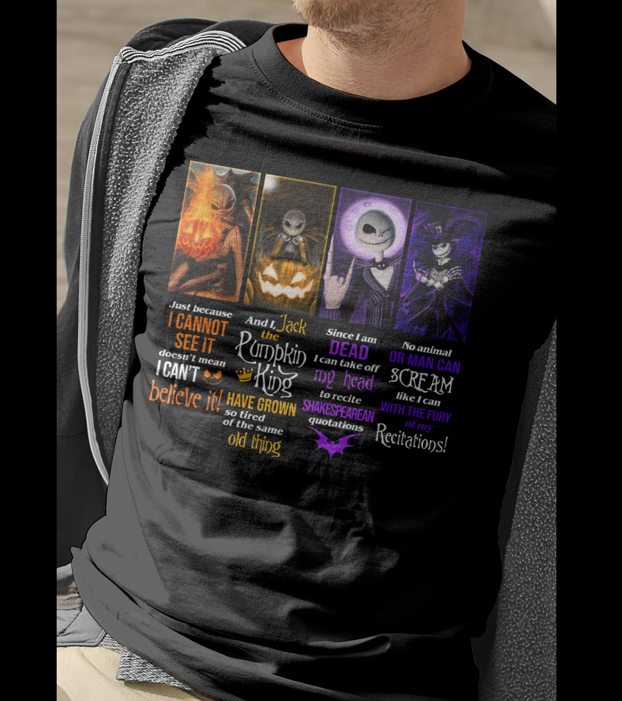 Jack Skellington Pumpkin King Shakespearean Quotations Recitations T-Shirt