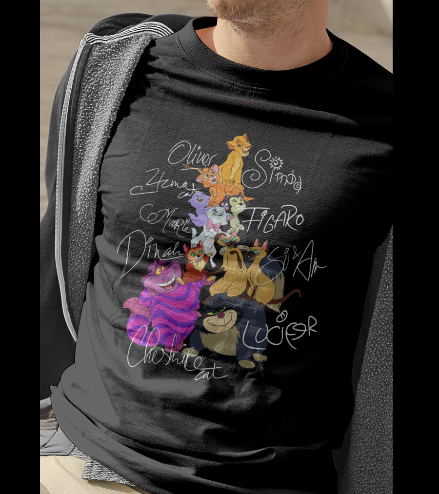 Oliver Simba Marie Figaro Cheshire Cat Yzma Dinah Lucifer Si And Am T-Shirt