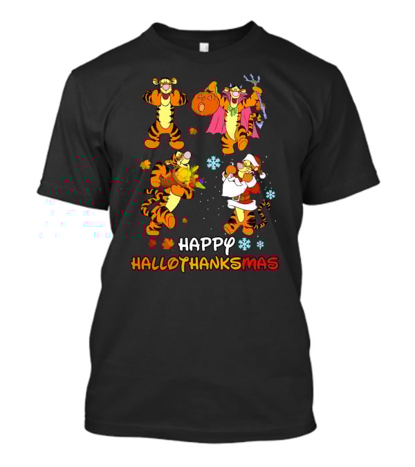 Tigger Happy Hallothanksmas Holiday Seasons Celebration T-Shirt