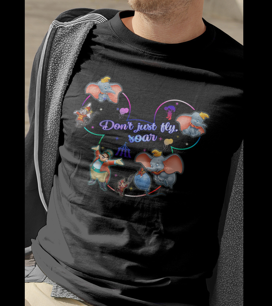 Dumbo Don't Just Fly Soar Mickey Ears Disney Concept T-Shirt