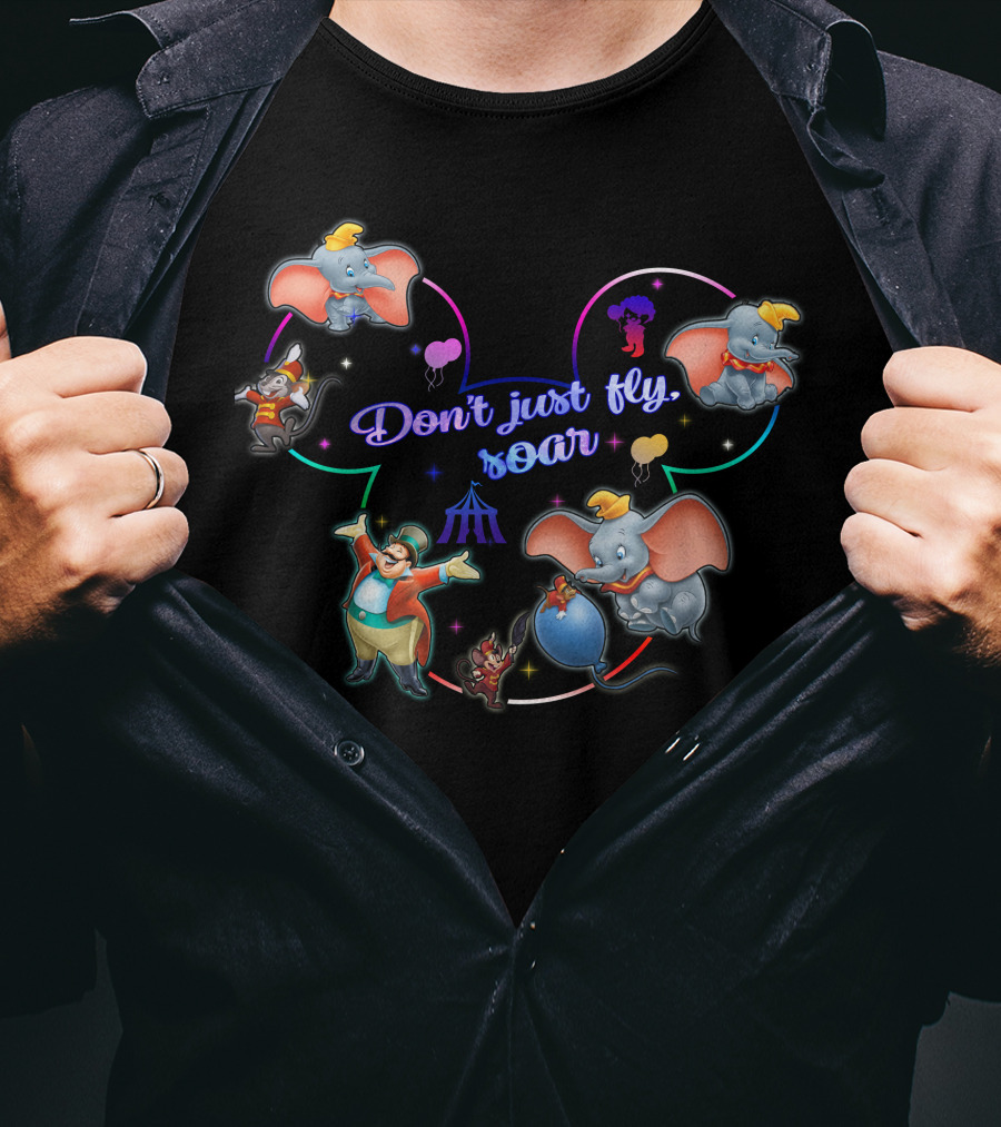 Dumbo Don't Just Fly Soar Mickey Ears Disney Concept T-Shirt