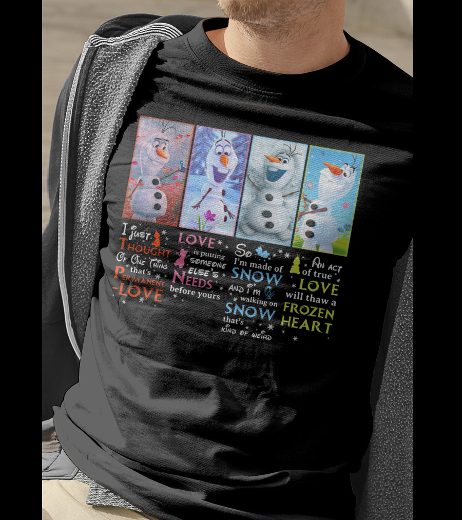Olaf Permanent Love Frozen Heart Snow T-Shirt