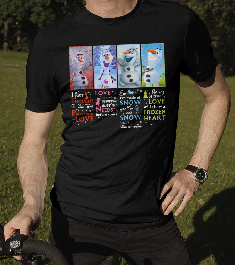 Olaf Permanent Love Frozen Heart Snow T-Shirt