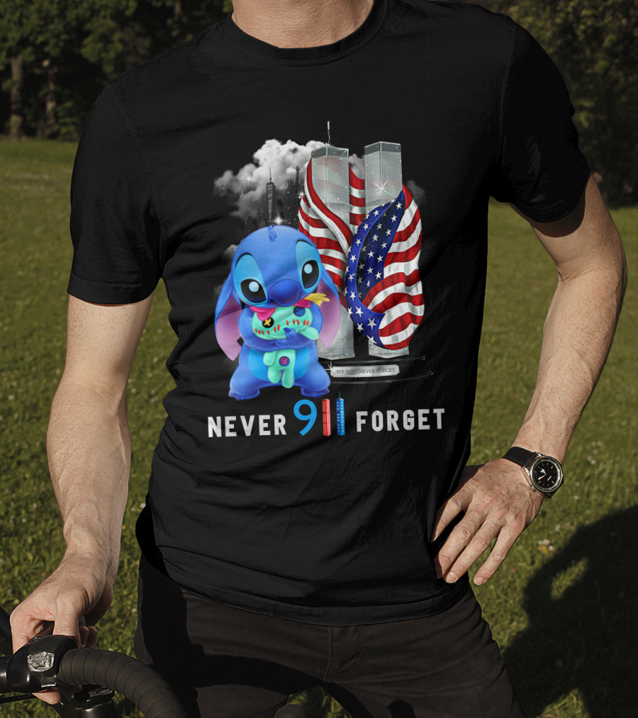 Never Forget Stitch 9/11 Tribute T-Shirt
