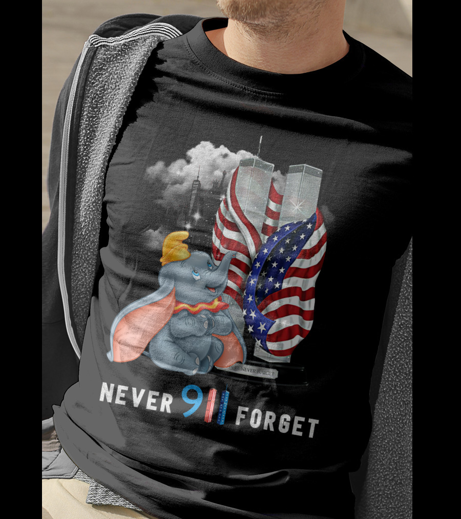 Never Forget Dumbo 9/11 Twin Towers Memorial T-Shirt
