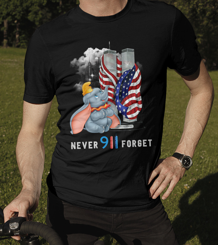 Never Forget Dumbo 9/11 Twin Towers Memorial T-Shirt