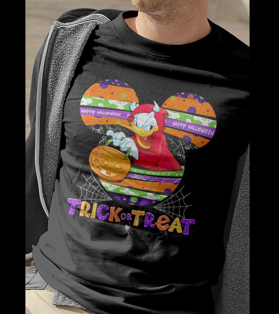 Donald-D Trick Or Treat Happy Halloween Mickey Ears T-Shirt