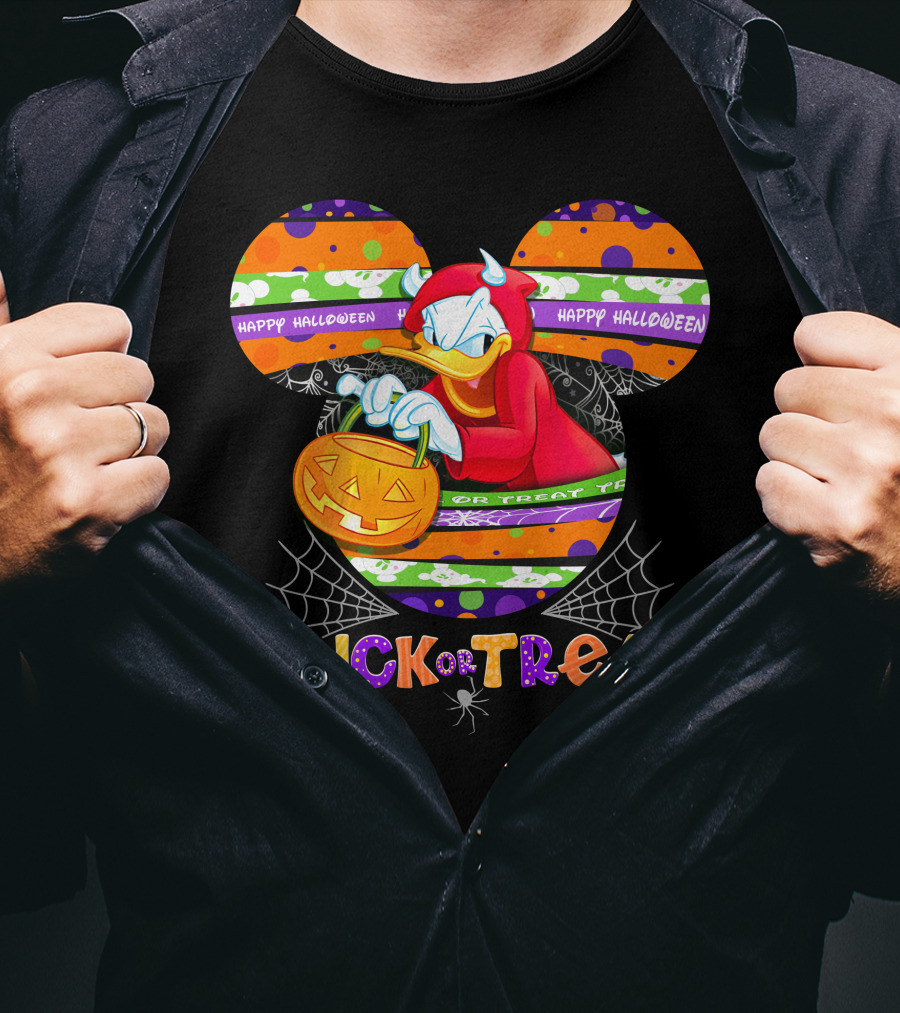 Donald-D Trick Or Treat Happy Halloween Mickey Ears T-Shirt