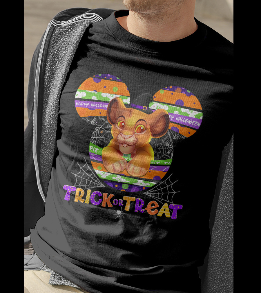 Trick Or Treat Simba Halloween Happy Halloween Mickey Mouse T-Shirt