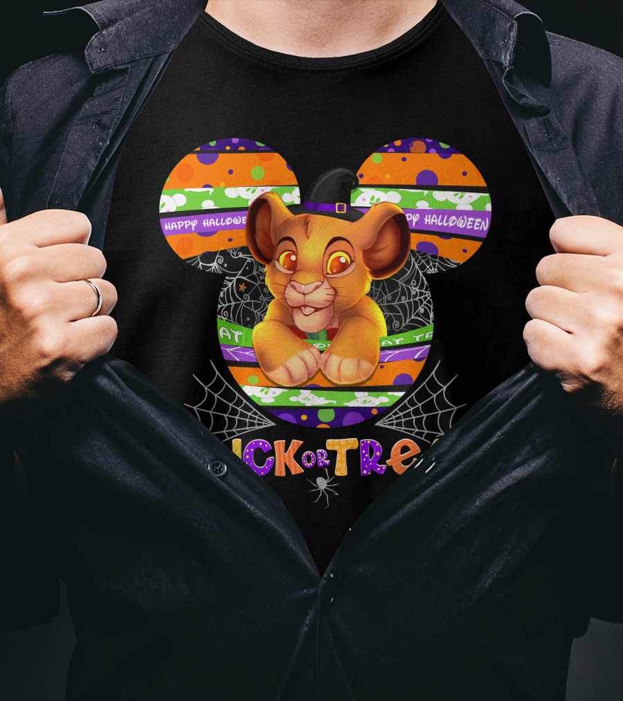 Trick Or Treat Simba Halloween Happy Halloween Mickey Mouse T-Shirt