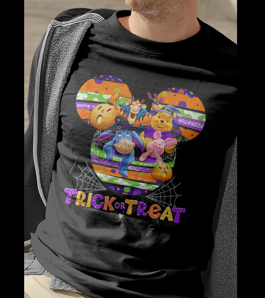 Trick Or Treat Halloween Winnie The Pooh Tigger Eeyore Piglet Disney T-Shirt