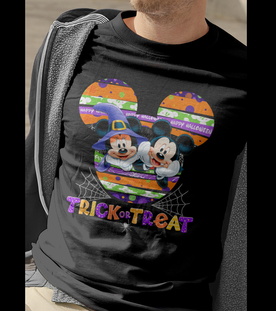 Mickey Minnie Halloween Trick Or Treat Happy Halloween T-Shirt