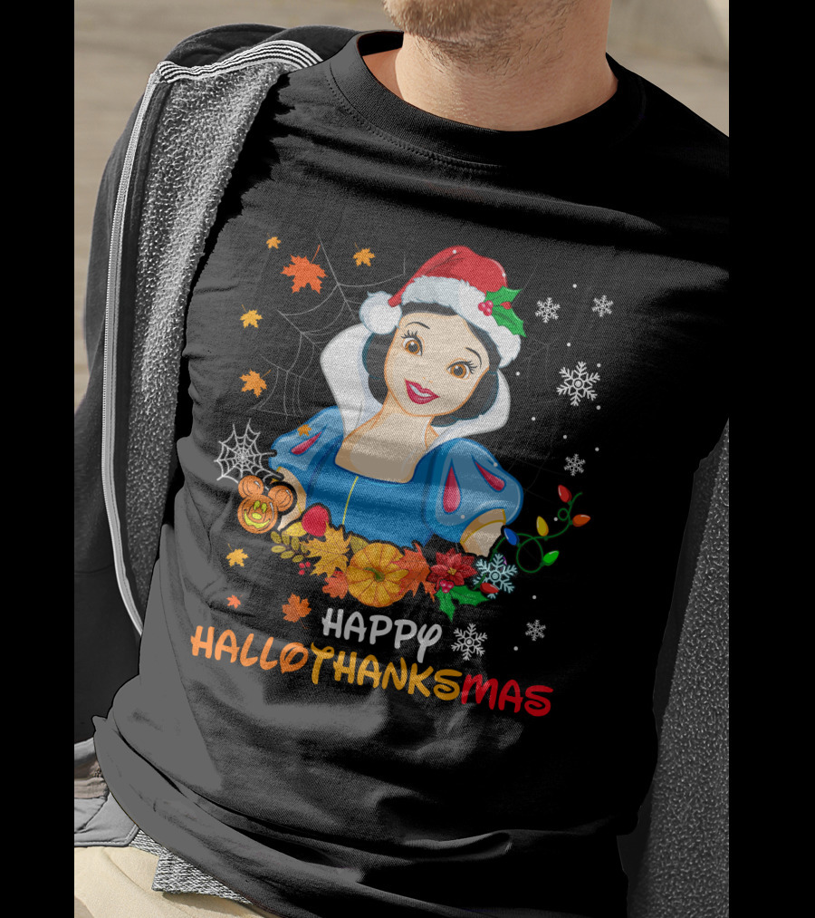 Happy Hallothanksmas Snow White Holiday Fusion T-Shirt