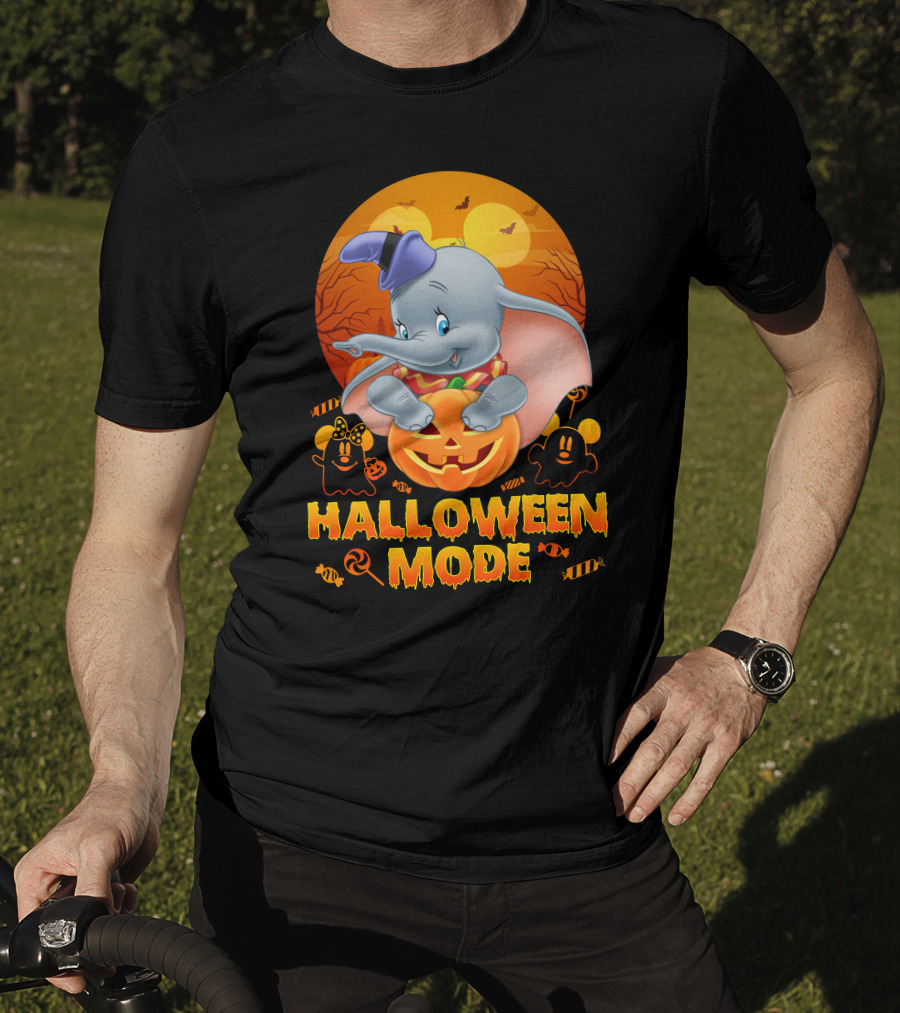 Dumbo Halloween Mode Pumpkin Ghosts Candy Bats Cartoon Magic T-Shirt
