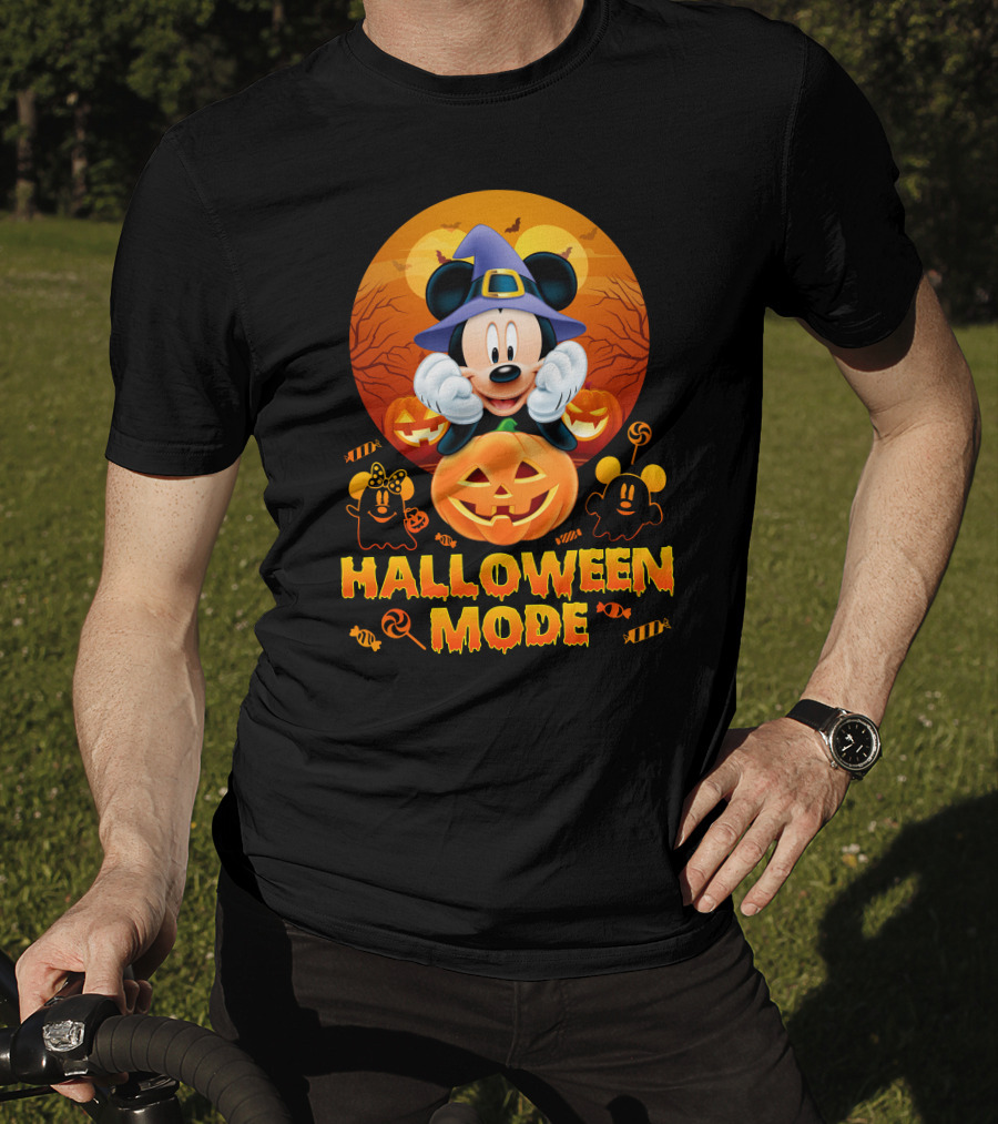 Mickey Halloween Mode Pumpkin Witch Hat Candy Ghosts T-Shirt