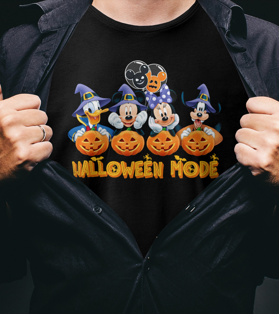 Mickey & Friends Halloween Mode With Pumpkins And Witch Hats T-Shirt