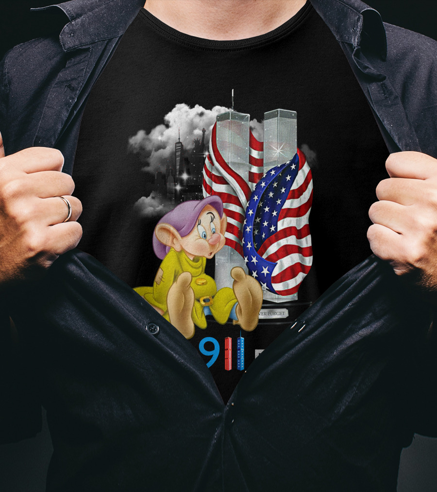 Never Forget 9/11 Dopey Flag Twin Towers T-Shirt