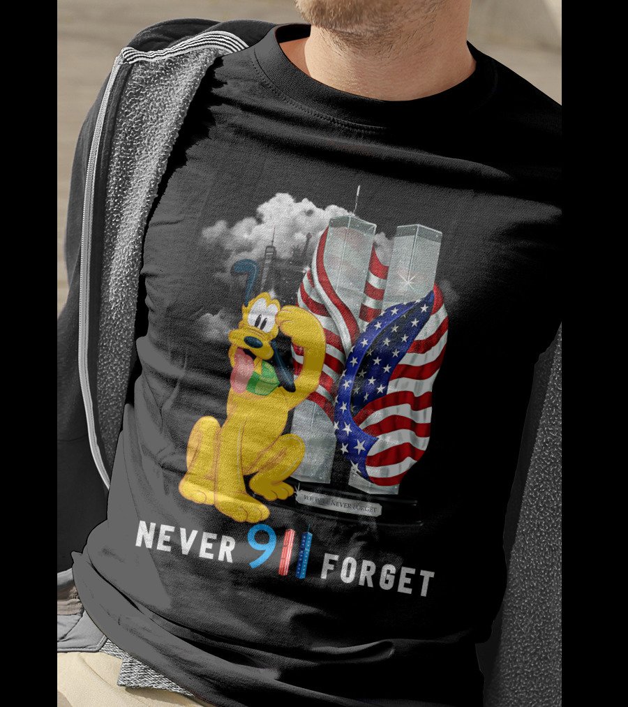 Never 9 11 Forget Pluto Twin Towers Memorial Tribute T-Shirt