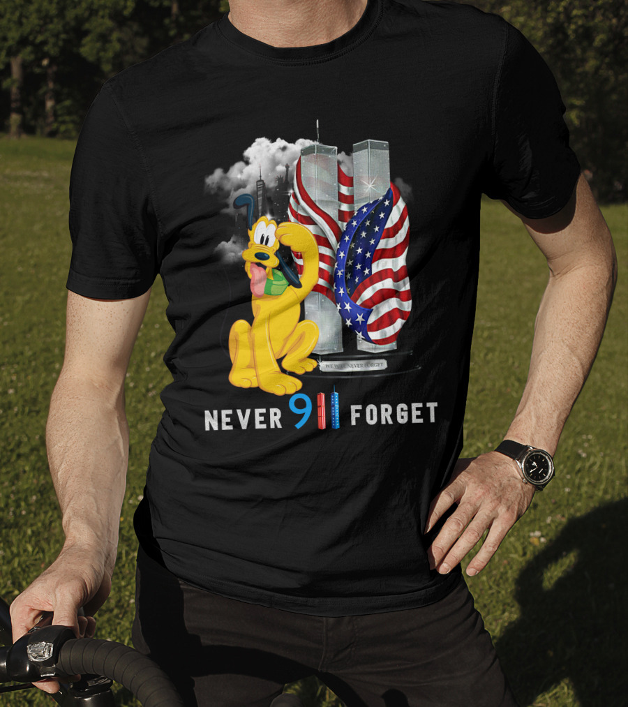 Never 9 11 Forget Pluto Twin Towers Memorial Tribute T-Shirt