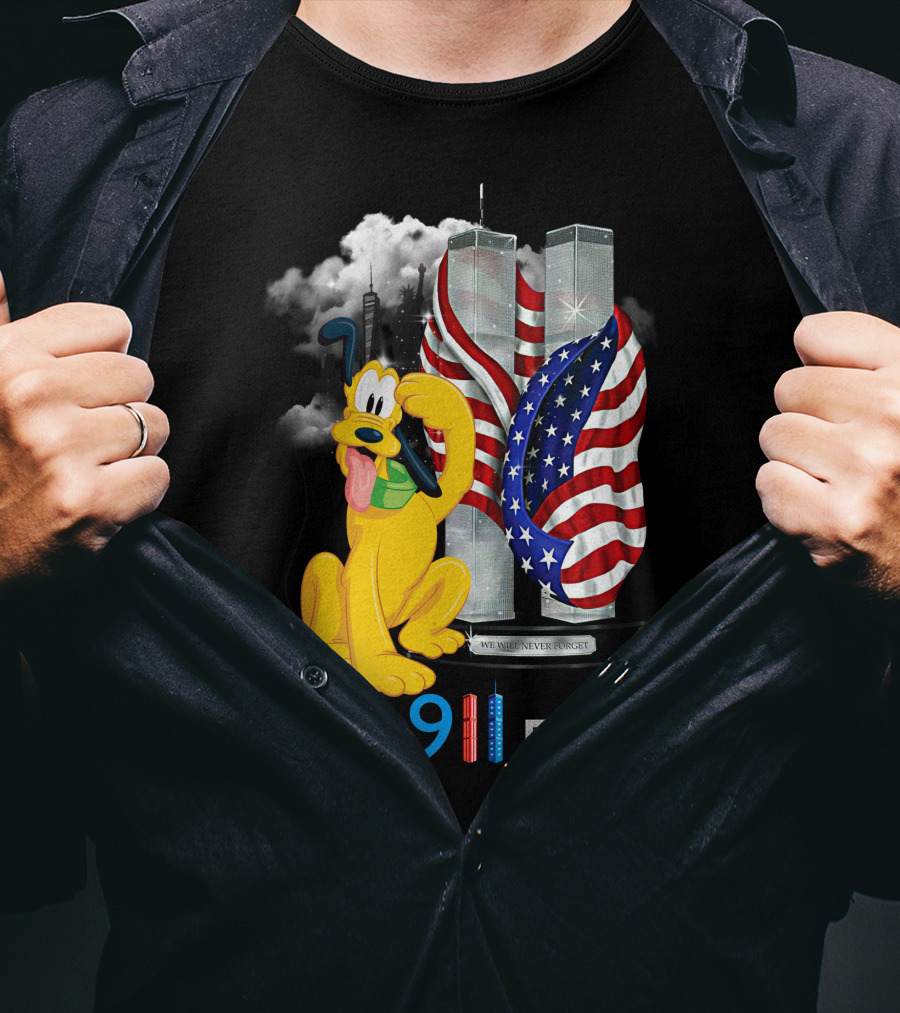 Never 9 11 Forget Pluto Twin Towers Memorial Tribute T-Shirt
