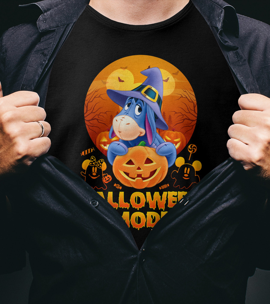 Eeyore Halloween Mode Pumpkins And Candy T-Shirt
